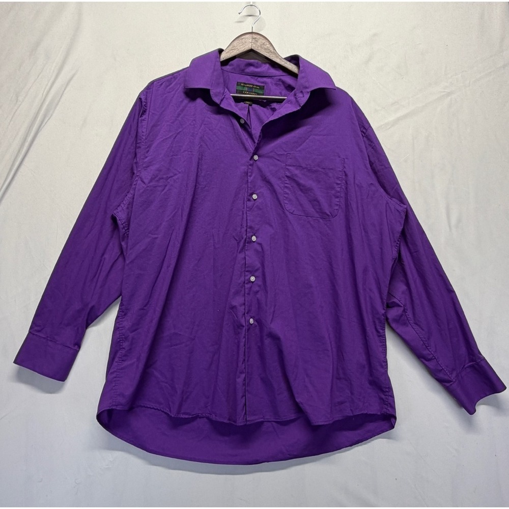 Alexander Julian Colours Dress Shirt Men XL 17-17.5 34/35 Purple Business Formal